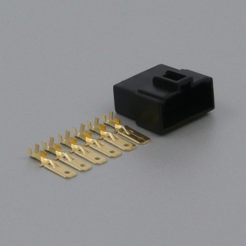 Sada konektoru Faston 6.3 mm, Special, 6 pólů, černá - vidlice (samec)
