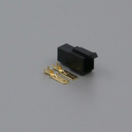 Sada konektoru Faston 6.3 mm, 2 póly, černá - vidlice (samec)